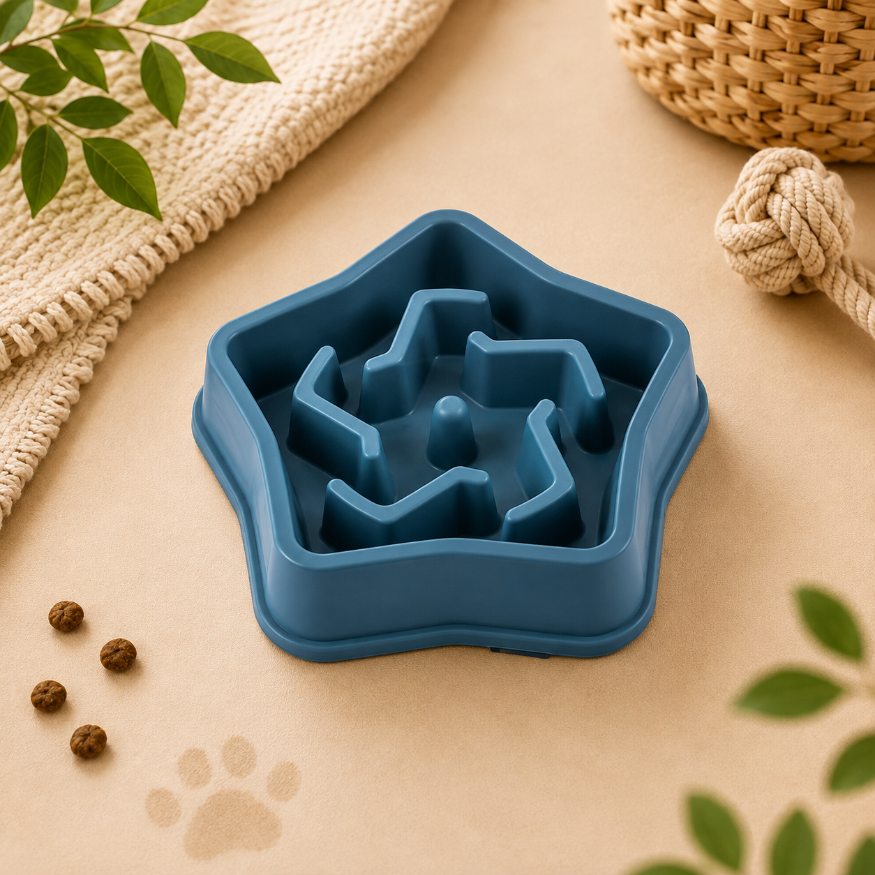Gamelle Anti-Glouton pour Chien & Chat — Poisson & Étoile — MonCompagnon