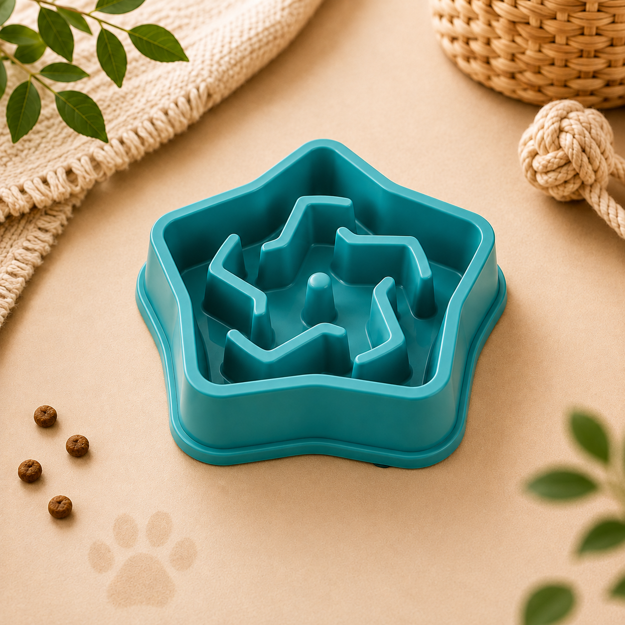 Gamelle Anti-Glouton pour Chien & Chat — Poisson & Étoile — MonCompagnon