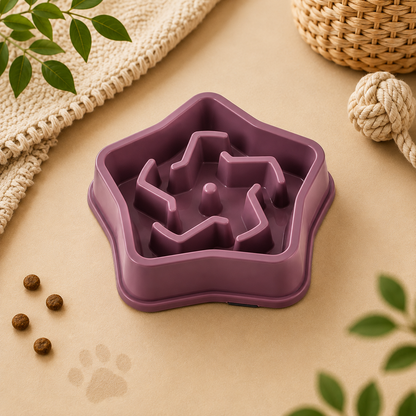 Gamelle Anti-Glouton pour Chien & Chat — Poisson & Étoile — MonCompagnon