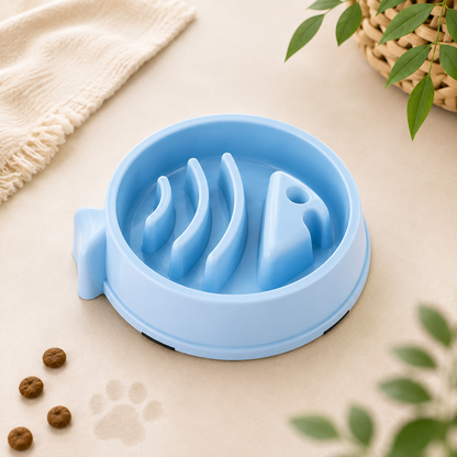 Gamelle Anti-Glouton pour Chien & Chat — Poisson & Étoile — MonCompagnon