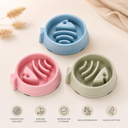 Gamelle Anti-Glouton pour Chien & Chat — Poisson & Étoile — MonCompagnon